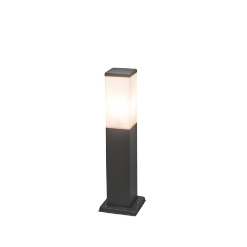 Modern kültéri oszloplámpa 45cm sötétszürke opállal IP44 - Malios