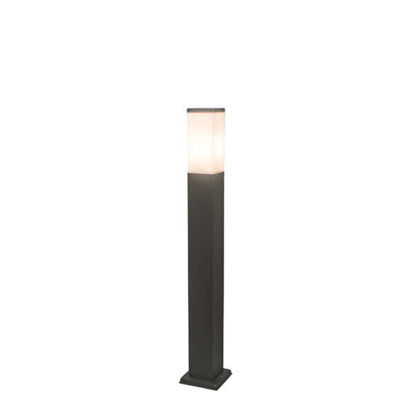 Modern kültéri lámpaoszlop sötétszürke opál üveggel 80 cm IP44 - Malios