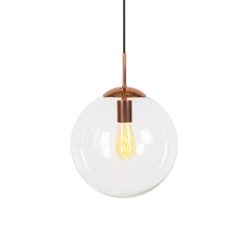 Art Deco lógólámpa réz tiszta üveggel 30 cm - Ball 30