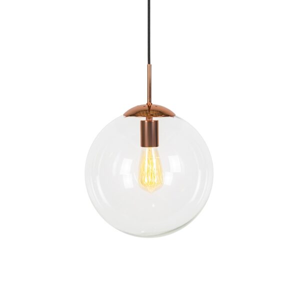 Art Deco lógólámpa réz tiszta üveggel 30 cm - Ball 30
