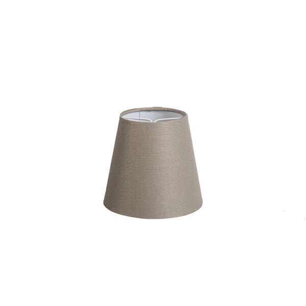 Lenvászon klipszes lámpabúra taupe színű 12 cm kerek