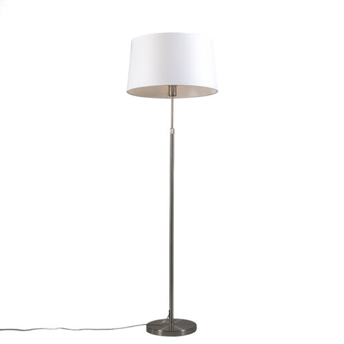 Acél állólámpa fehér búrával 45 cm állítható - Parte