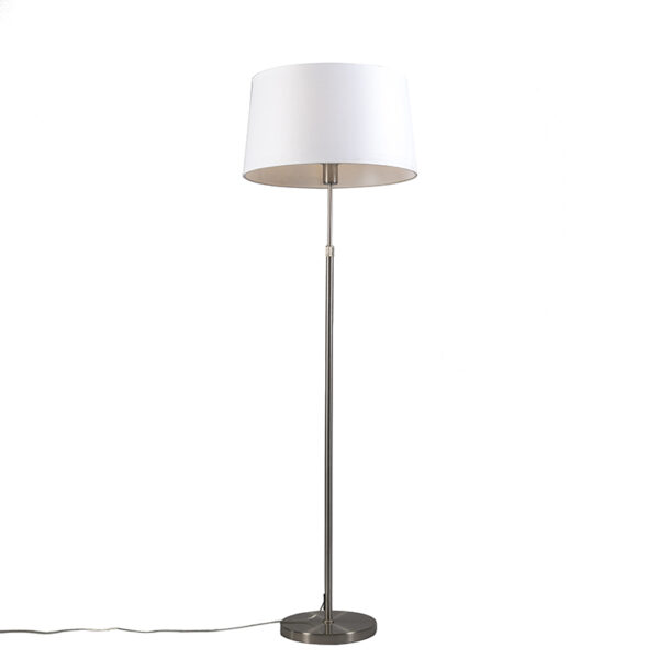 Acél állólámpa fehér búrával 45 cm állítható - Parte