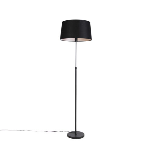 Állólámpa fekete fekete vászon árnyékolóval 45 cm állítható - Parte