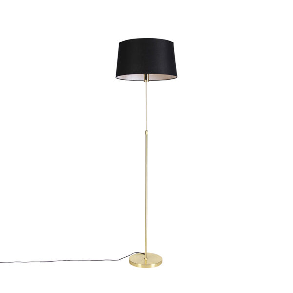 Állólámpa arany/bronz fekete vászon árnyékolóval 45 cm - Parte