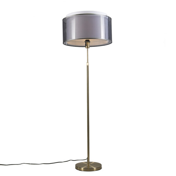 Állólámpa arany/bronz fekete/fehér árnyékolóval 47 cm - Parte