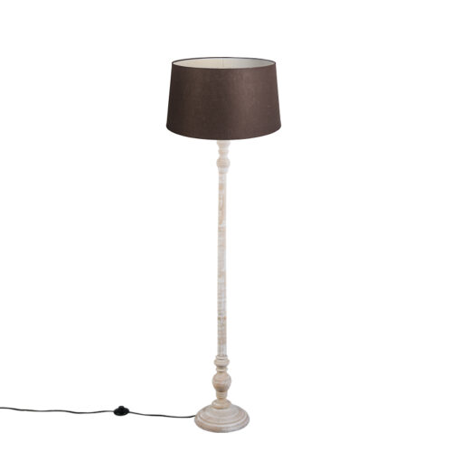 Állólámpa vászonbúrával barna 45 cm - Classico