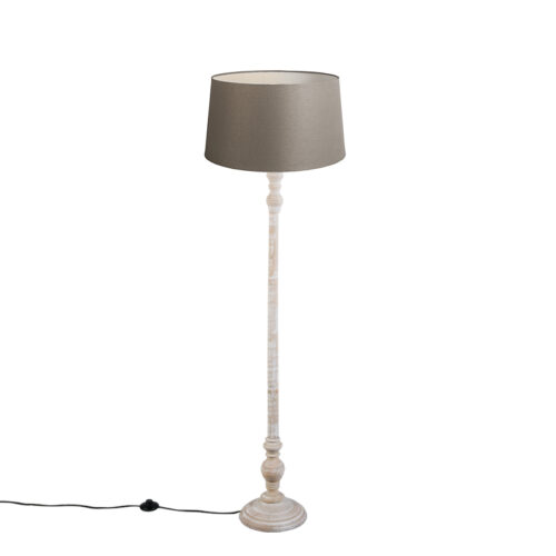 Rusztikus állólámpa bézs színű vászonbúrával 45 cm - Classico