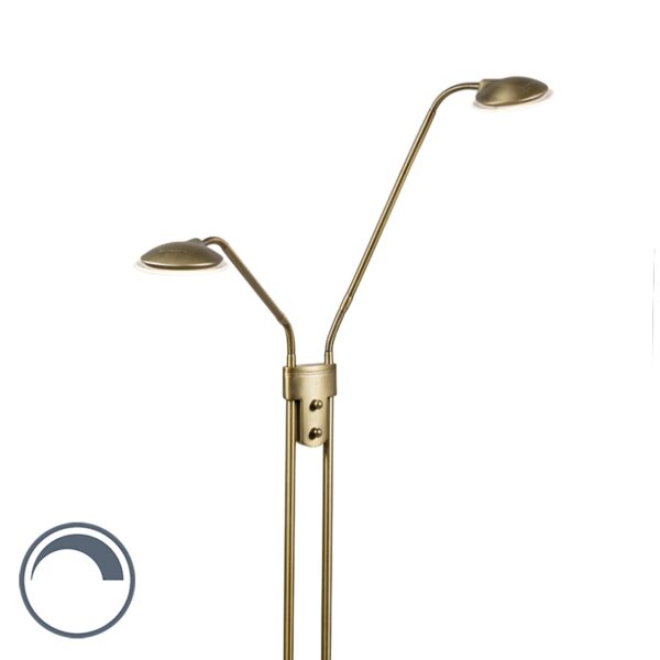 Modern állólámpa bronz olvasólámpával
