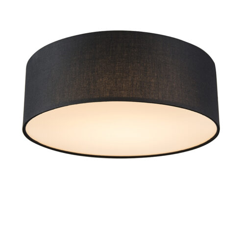 Mennyezeti lámpa fekete 30 cm LED-del - Drum LED