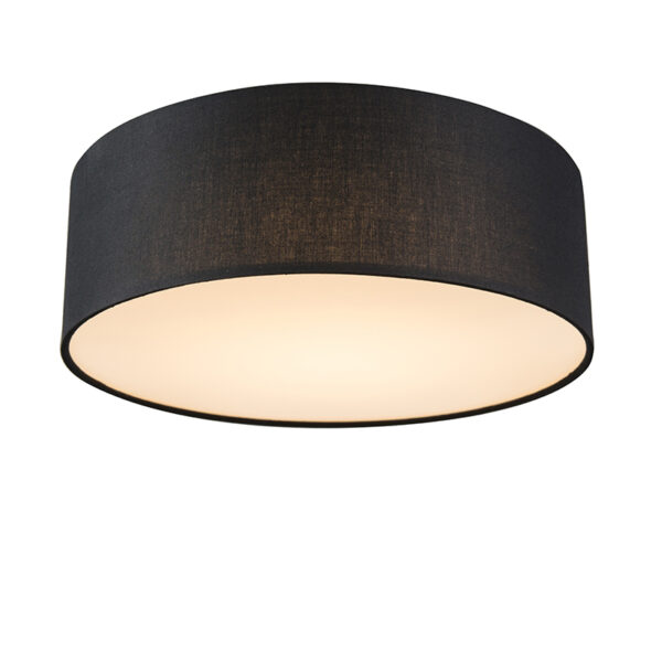 Mennyezeti lámpa fekete 30 cm LED-del - Drum LED