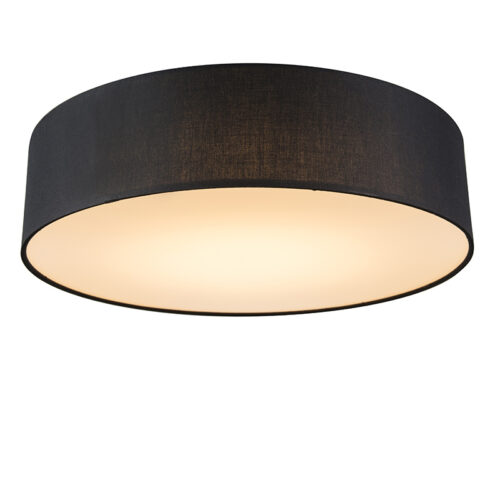 Mennyezeti lámpa fekete 40 cm LED-del - Drum LED