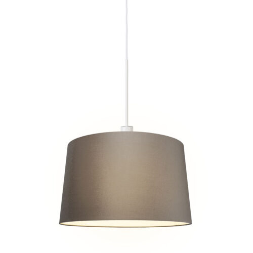Modern függőlámpa fehér árnyékolóval 45 cm bézs - Combi 1