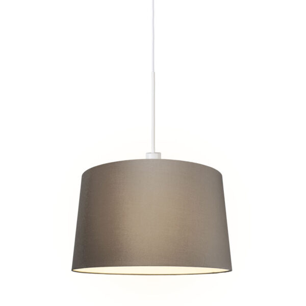 Modern függőlámpa fehér árnyékolóval 45 cm bézs - Combi 1