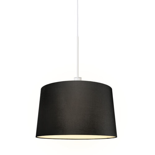Modern lógólámpa fehér árnyékolóval 45 cm fekete - Combi 1