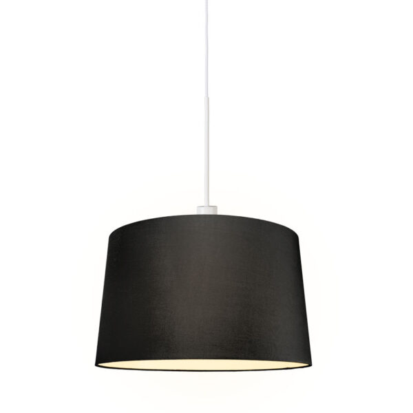 Modern lógólámpa fehér árnyékolóval 45 cm fekete - Combi 1