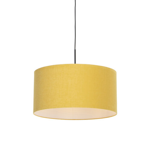 Modern függőlámpa fekete árnyékolóval 50 cm sárga - Combi 1