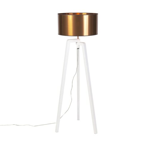 Design állólámpa fehér réz árnyékolóval 50 cm - Puros