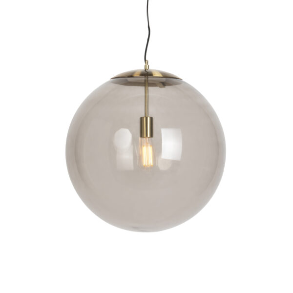 Modern lógólámpa sárgarézzel és füstüveggel 50 cm - Ball