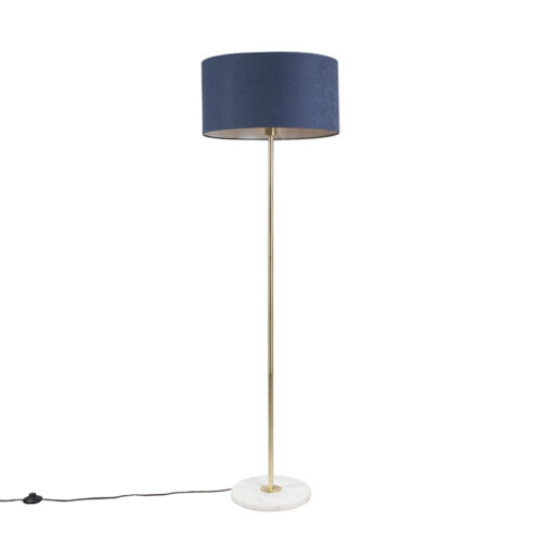 Állólámpa sárgarézzel kék árnyékolóval 50 cm - Kaso