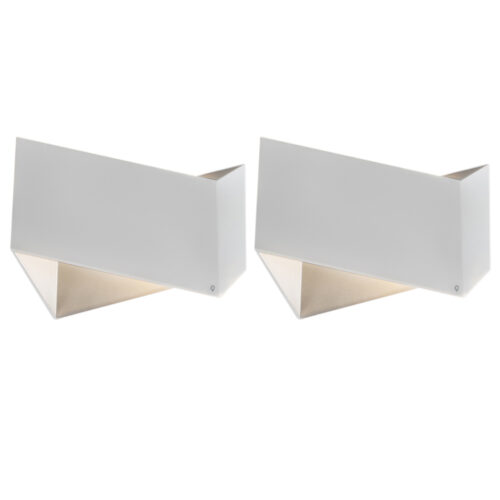 2 db design fali lámpa készlet fehér - Fold