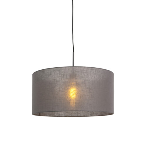 Modern függőlámpa fekete szürke árnyékolóval 50 cm - Combi 1