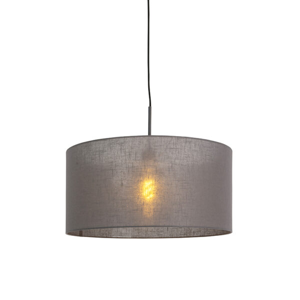 Modern függőlámpa fekete szürke árnyékolóval 50 cm - Combi 1