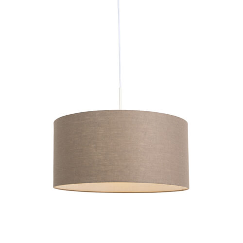 Rusztikus függőlámpa fehér barna árnyékolóval 50 cm - Combi 1