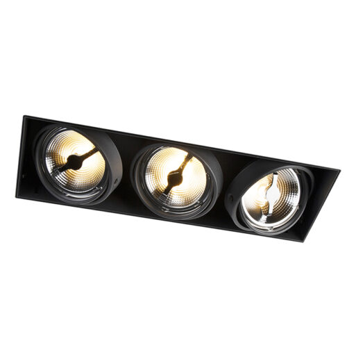 Beépített spotlámpa fekete AR111 trimless 3-lámpás - Oneon