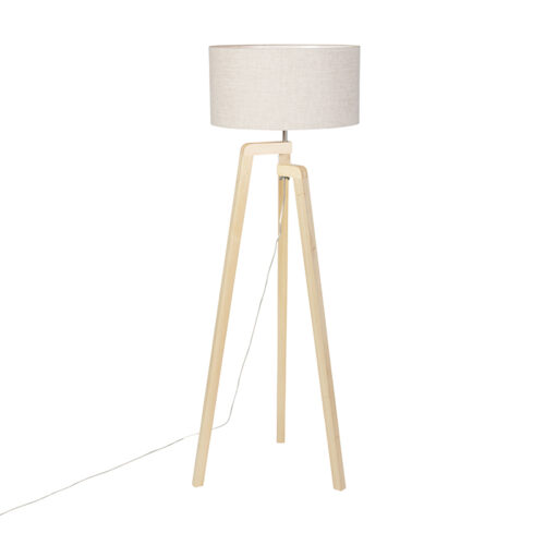 Állólámpa háromlábú fa vörösboros árnyékolóval 50 cm - Puros