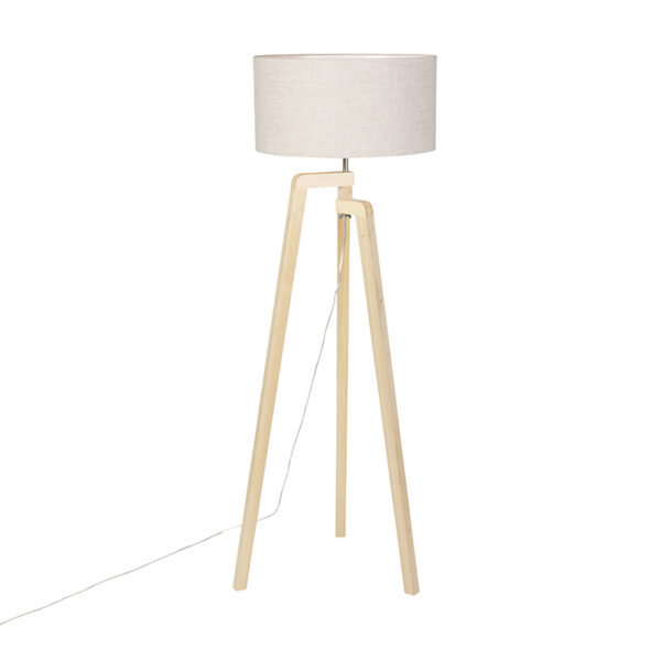 Állólámpa háromlábú fa vörösboros árnyékolóval 50 cm - Puros