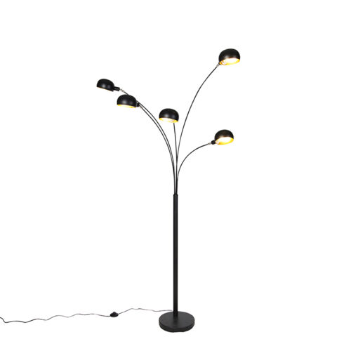 Design állólámpa fekete 5-lámpás - Sixties