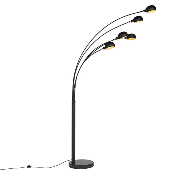 Design állólámpa fekete 5-lámpás - Sixties Marmo