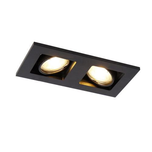 Beépített reflektor fekete téglalap alakú 2 lámpás - Qure
