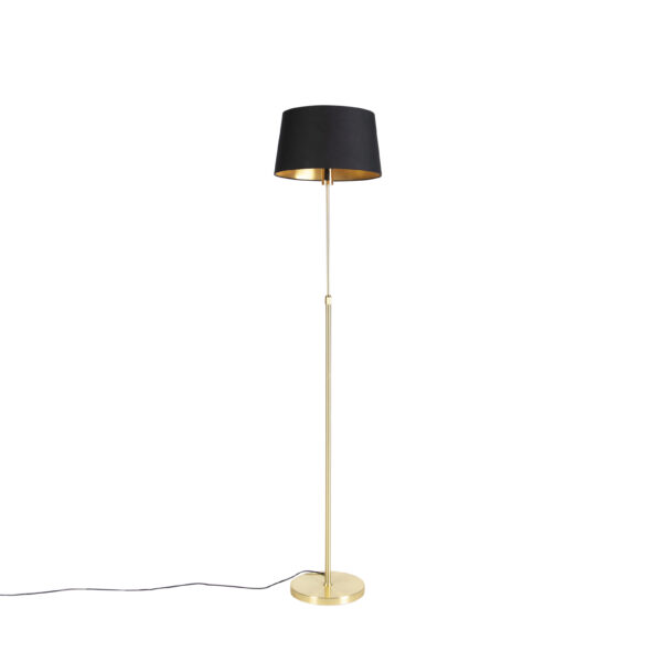 Állólámpa arany/bronz fekete árnyékolóval 35 cm állítható - Parte