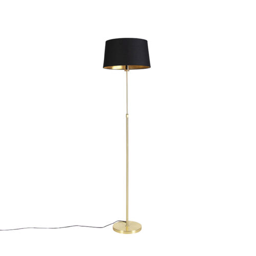 Állólámpa arany/réz fekete árnyékolóval 45 cm állítható - Parte