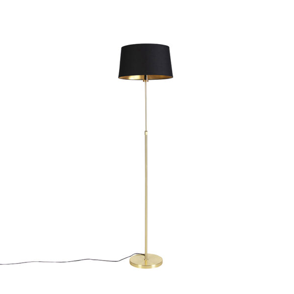 Állólámpa arany/réz fekete árnyékolóval 45 cm állítható - Parte