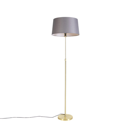 Állólámpa arany/réz szürke vászon búrával 45 cm - Parte