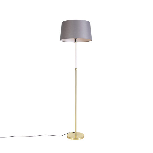 Állólámpa arany/réz szürke vászon búrával 45 cm - Parte