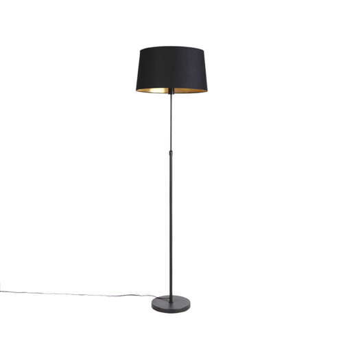 Állólámpa fekete fekete árnyékolóval 45 cm állítható - Parte