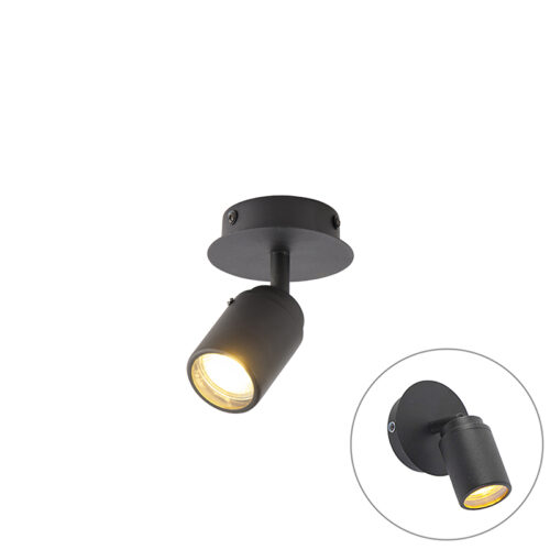 Modern fürdőszoba spotlámpa fekete IP44 - Ducha