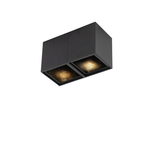 Design spotlámpa fekete 2-lámpás - Qubo Honey