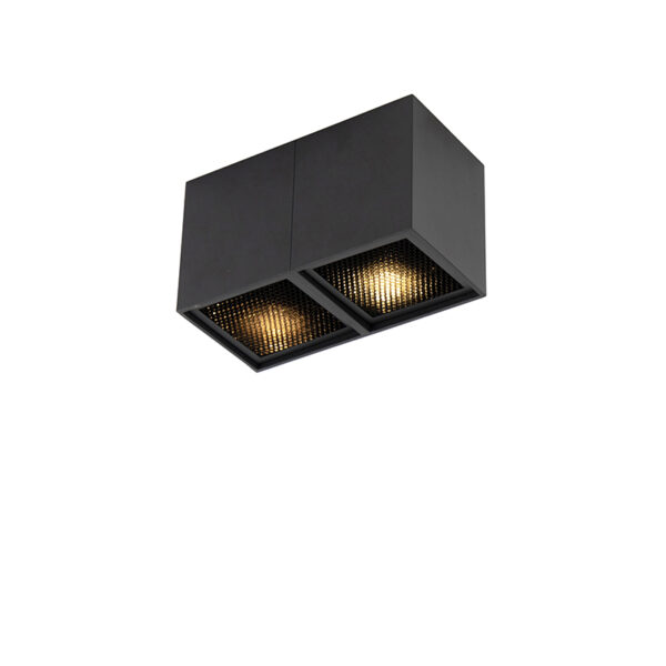 Design spotlámpa fekete 2-lámpás - Qubo Honey