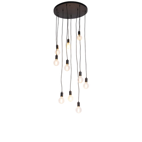 Modern lógólámpa fekete 60 cm 10-lámpás - Facil