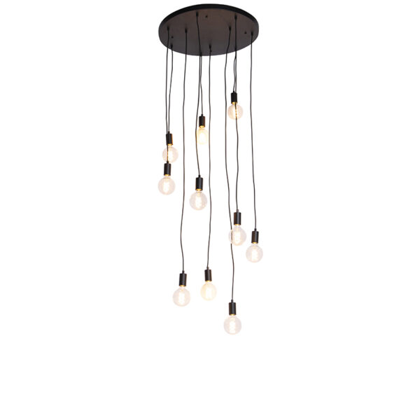 Modern lógólámpa fekete 60 cm 10-lámpás - Facil