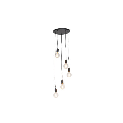 Modern lógólámpa fekete 35 cm 5-lámpás - Facil
