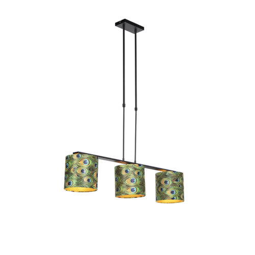 Lógólámpa bársony árnyékolókkal páva mintával arannyal 20 cm - Combi 3 Deluxe