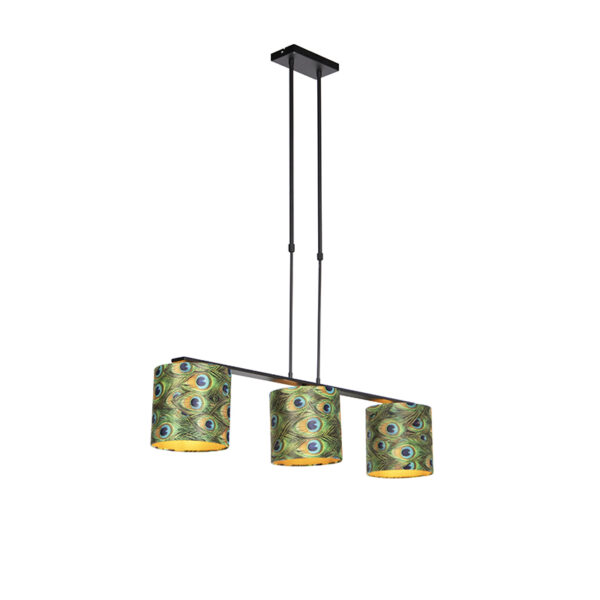 Lógólámpa bársony árnyékolókkal páva mintával arannyal 20 cm - Combi 3 Deluxe