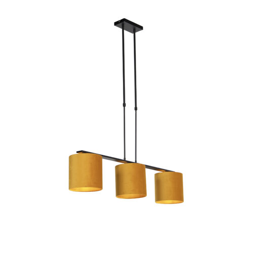 Függőlámpa bársony árnyékolókkal sárga arannyal 20cm - Combi 3 Deluxe