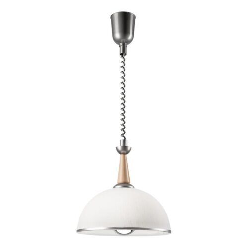 Állítható magasságú csillár CHIARA 1xE27/60W/230V ezüst/bükkfa